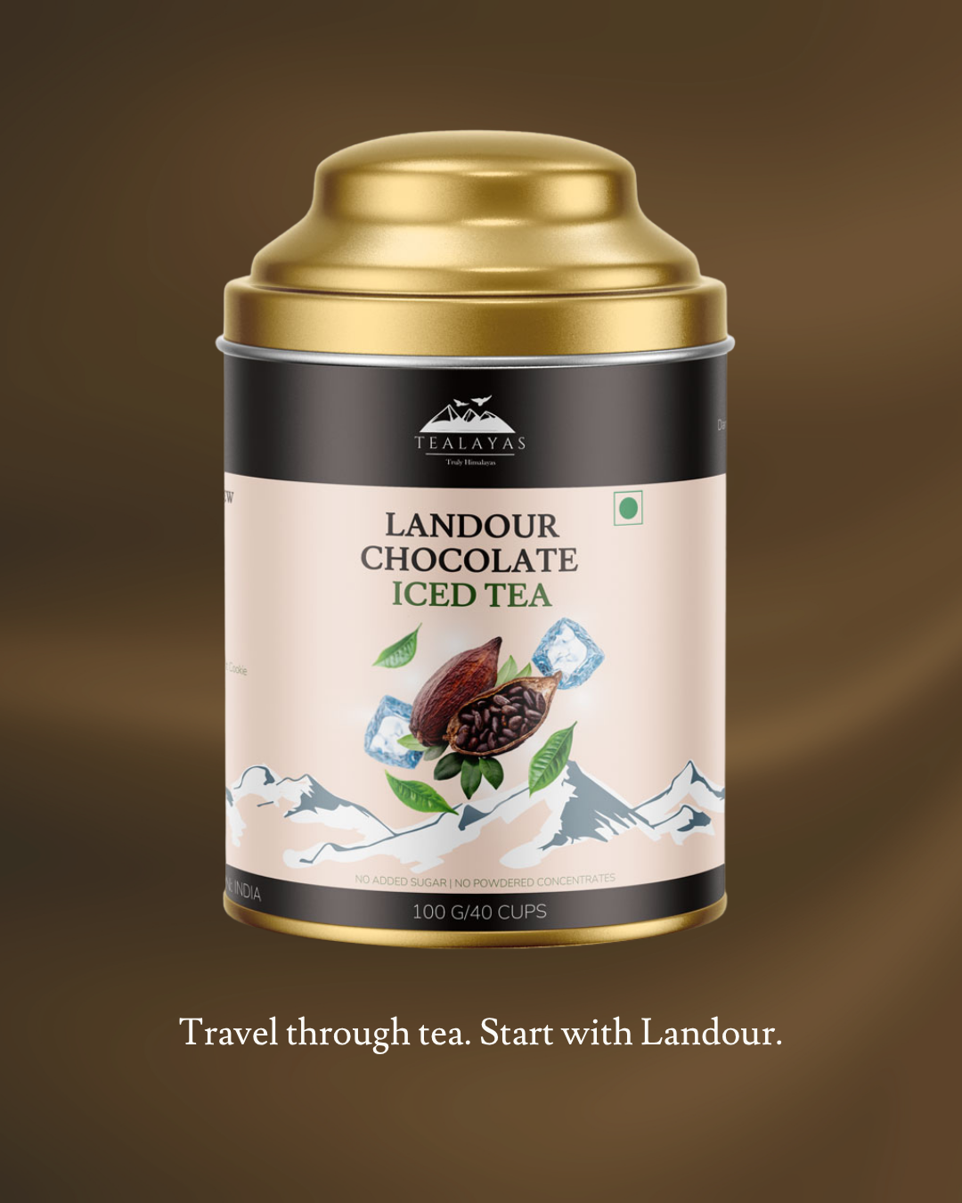 Landour Chocolate Iced Tea packaging and product detail