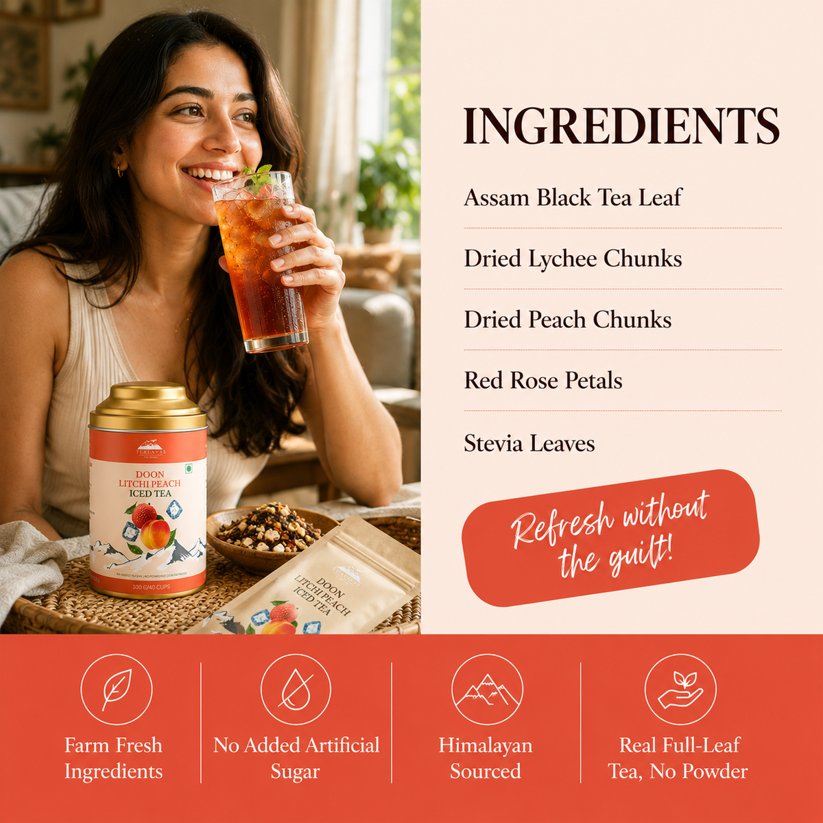 Doon Litchi Peach Iced Tea – Free Steel Infuser Inside