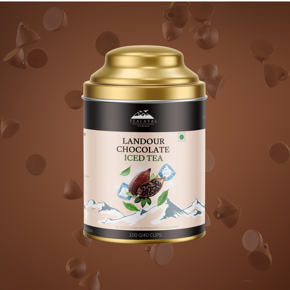 Landour Chocolate Iced Tea tin packaging front view