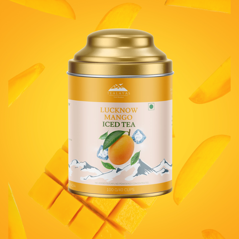 Lucknow Mango Iced Tea tin packaging front view